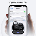 TAGRY Wireless Headphones Sport Earphones with Earhook Mic in-Ear headsets Balck