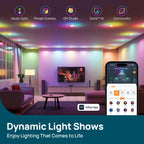 Linkind Matter BR30 Smart Light Bulbs with Stretchable Design & 4-Zone Aurascape Color, 850LM Recessed Smart Flood Light Bulb, Works with Alexa/Apple Home/Google Home, Music Sync Light Show, 4 Pack