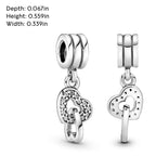 PANDORA Interlocking Hearts Dangle Charm - Compatible Moments - Stunning Women's Jewelry - Gift for Her - Made with Sterling Silver & Cubic Zirconia - With Gift Box