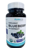 USDA Organic Blueberry Extract Capsules - High Potency Organic Blueberry 500mg 10:1 Extract Per 1 Capsule Serving - Blueberry Supplement for Brain & Immune Support - Vegan Non-GMO (2 Month Supply)