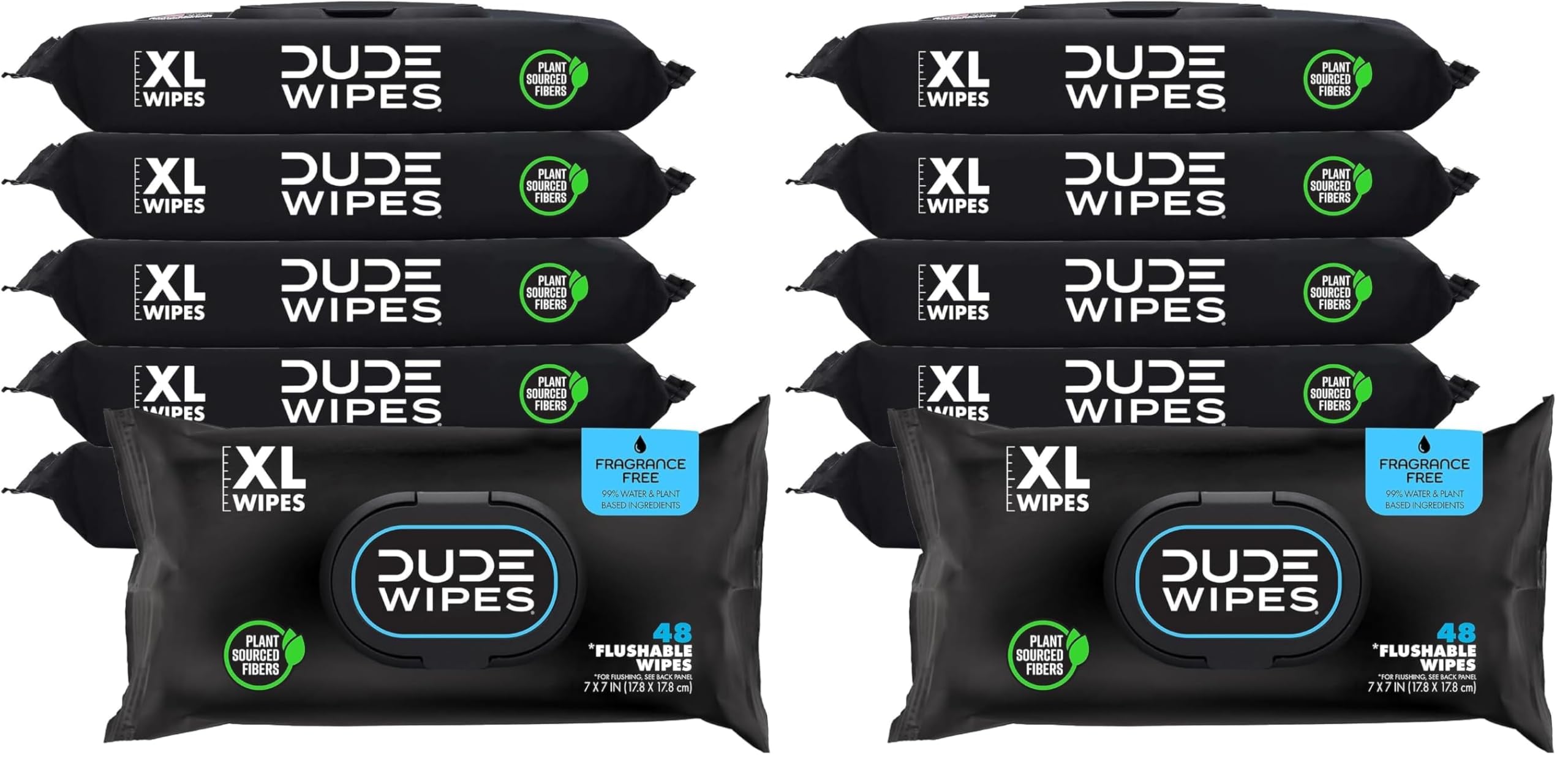 DUDE Wipes - Flushable Wipes - 12 Pack, 288 Wipes - Unscented Extra-Large Adult Wet Wipes - Vitamin-E & Aloe - Septic and Sewer Safe