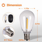 addlon LED Replacement Bulbs 1W S14 4 Pack Waterproof E17 Screw Base for Outdoor LED String Lights Shatterproof