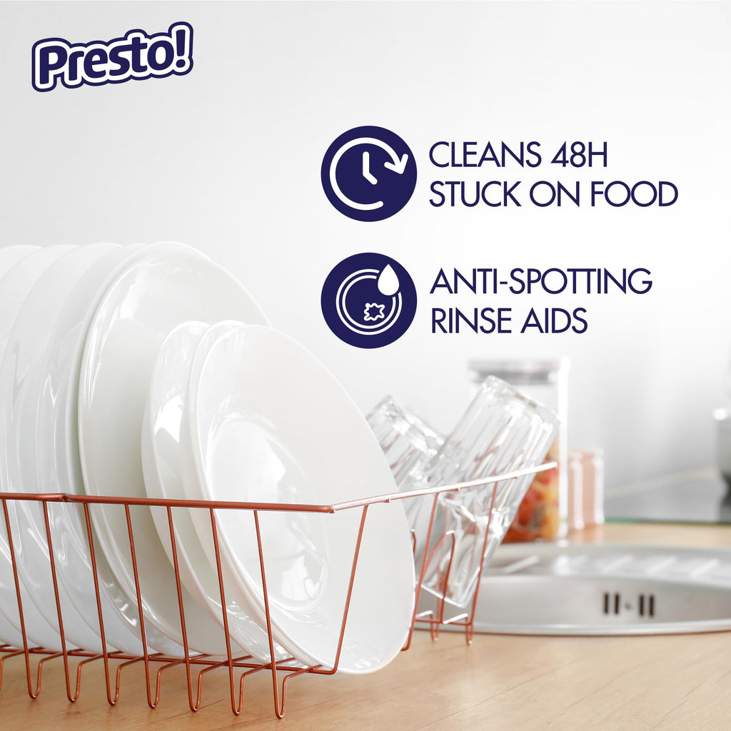 Amazon Brand - Presto! Triple Action Dishwasher Pacs, Fresh Scent, 90 Count (Pack of 2)