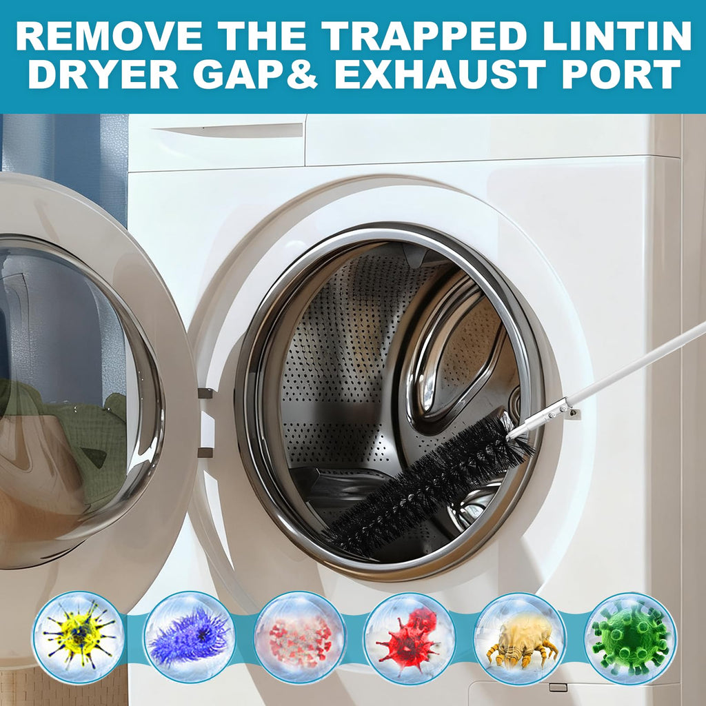 Sealegend 30 Feet Dryer Vent Cleaner Kit, Lint Remover, 2×Upgraded Flexible Quick-Snap Brush with Drill Attachment, Extends Up to 30 Feet for Easy Cleaning, Works with/Without a Power Drill