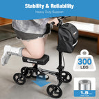 WHLICKS Premium Knee Scooter for Adults for Foot Surgery, Foldable & Steerable Knee Walker with Dual Brakes, Medical Knee Scooter for Broken Foot Injured, Lightweight Leg Scooter for Broken Ankle