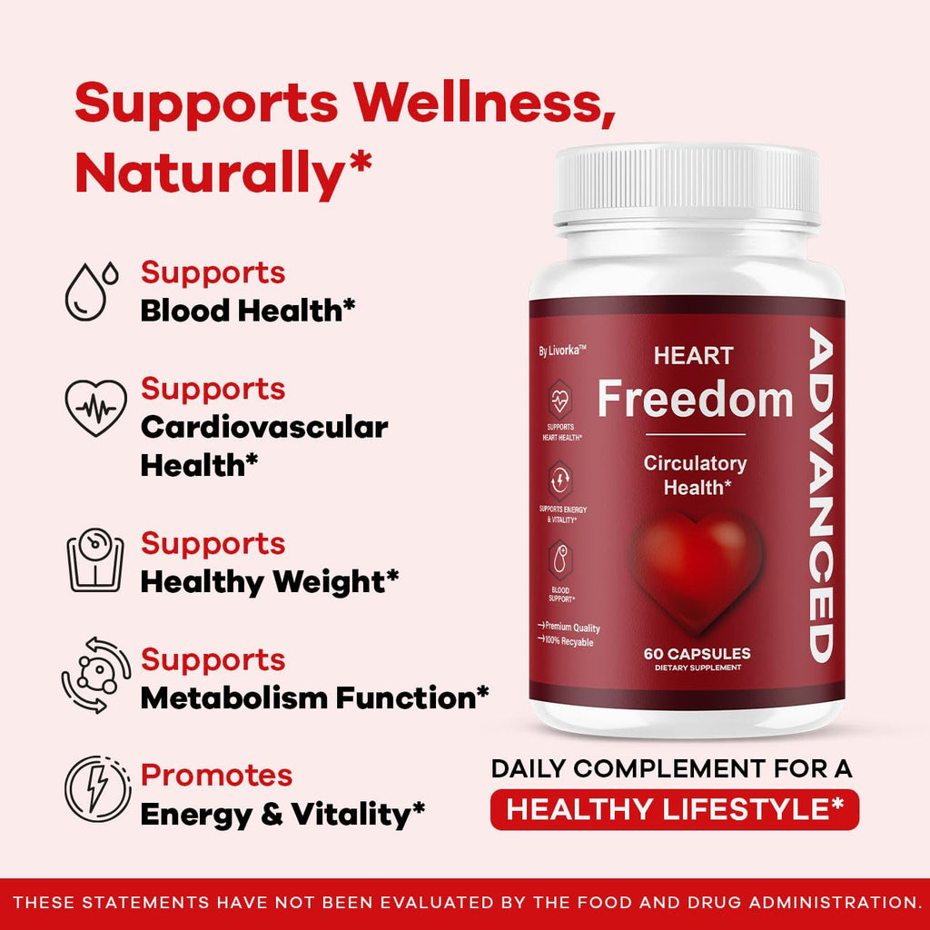 (3 Pack) Heart Freedom - Heart Freedom Capsules, Official HeartFreedom Pills All Natural Ingredients - Maximum Strength, Premium Advanced Formula Support Health & Wellness, 180 Capsules for 3 Months