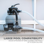 XtremepowerUS 12" Sand Filter for Above-Ground Swimming Pools Max 2,400GPH 7-Way Multi-Port Valve Pool Pump Up to 10,000 Gallons Strainer Basket (Include Filter Media)