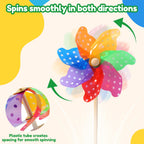 IilLittle 10 Pack Rainbow Pinwheel, Pinwheels for Kids