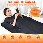 yamxun Infrared Sauna Blanket for Home: Portable Full Body Detox Wrap with Deep Heat Relaxation - Adjustable 86-176°F Far Infrared Therapy 20-60 Min Timer Waterproof Foldable Design 71 x 31.5 Inch