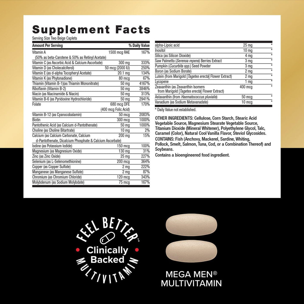 GNC Mega Men Energy & Metabolism Vitapak Program V2 for Men- All-in-One Men's Multivitamin Pack- Whole Body Wellness- Fish Oil, Ashwagandha, Clinically-Backed Thermogenic- High-Potency- 1 Month Supply