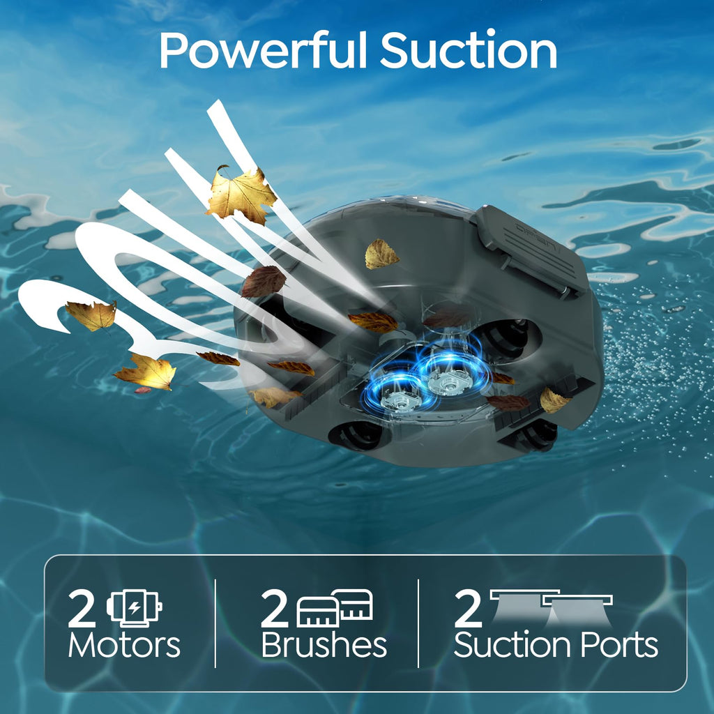 [2026 New] TALOSBO S2 Robotic Pool Cleaner – Dual-Layer Filtration, 90-Min Runtime, Powerful Cordless Pool Vacuum for Above-Ground & Flat Pools, Efficient Debris Removal & Auto-Parking Design