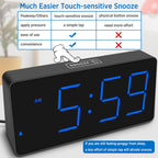 Peakeep Digital Alarm Clock for Bedroom Bedside, Large Display, USB Charger
