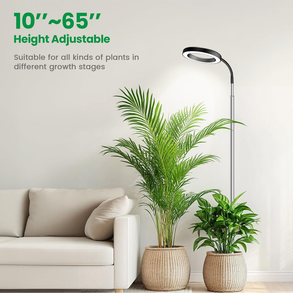 Garpsen Grow Lights for Indoor Plants, 6000K, Height Adjustable, Plug-in