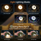 MDCMLKS Camping String Lights, 4 in 1 Portable Camping Light Rechargeable, 8 Lighting Modes, USB Charging, Quick Storage, 32.8FT Waterproof Tent Lights String for Camping, Hiking, Yard, Christmas