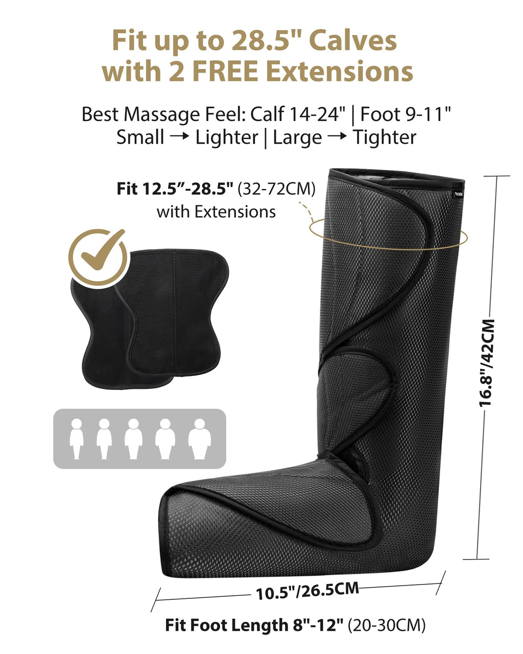 FIT KING Leg Massager for Circulation and Pain Relief, Air Compression Leg and Foot Massager to Relieve Pain Swelling Edema with 2 Size Extensions- Great Gift for Wife Mom and Dad