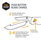 OUTDOOR EDGE 3.5" RazorSafe Replacement Knife Blades, 6 Pieces