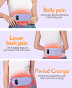 Portable Heating Pad for Period Cramps: Cordless Menstrual Heating Pad with 6 Heat Levels and 6 Massage Modes