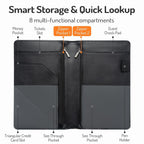 Server Book with 2 Zipper Pockets, Leather Server Books for Waitress