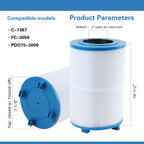 AmiBron C-7367 Dimension One Spa Filter, Compatible with PD075-2000, Dimension One 1561-00, FC-3059, 70759, Replaces XLS-7005, Aladdin 17541, Baleen AK-60035, 75 sqft Hot Tub Filter 2 Pack