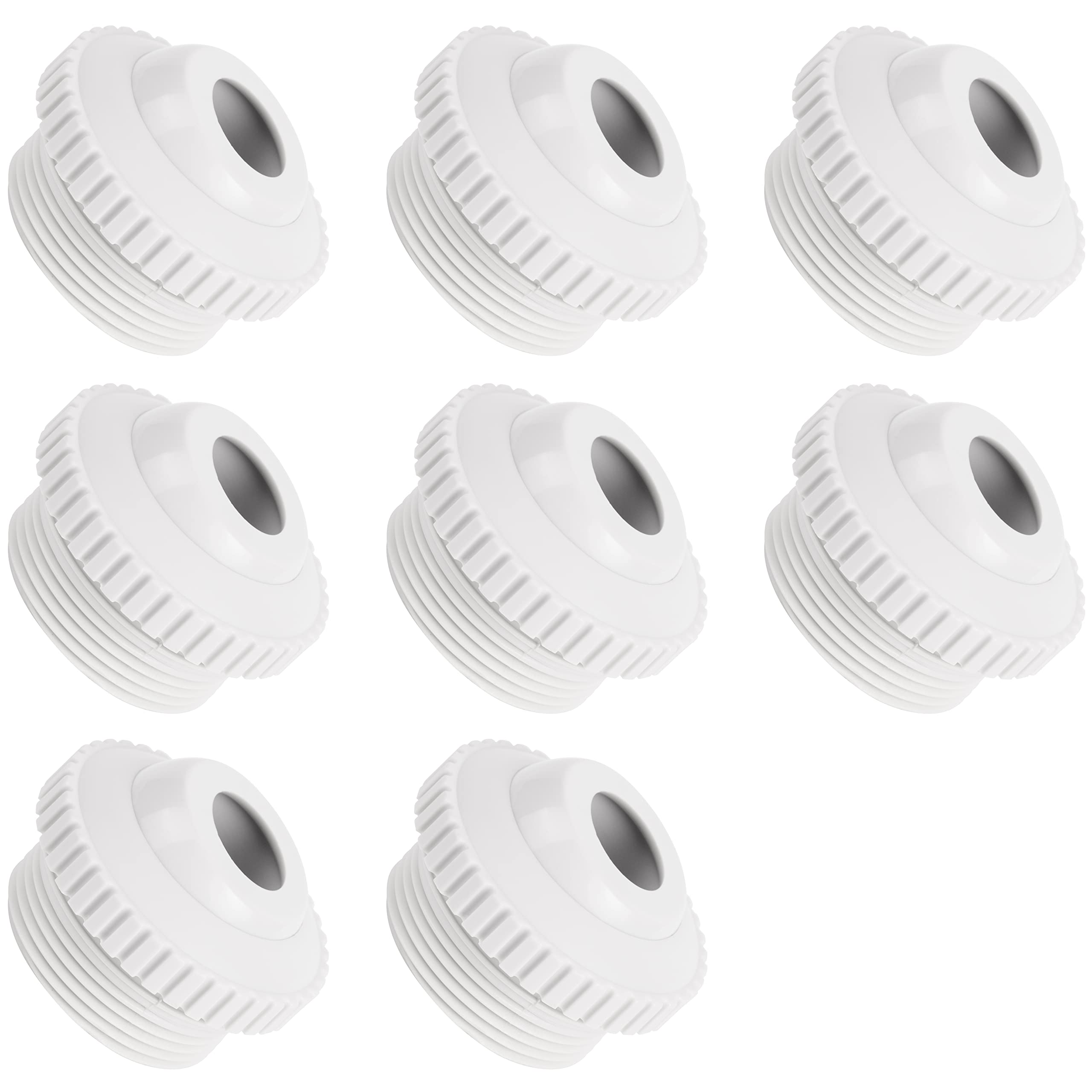 BlueStars Upgraded Pool Jet Nozzles SP1419D Directional Flow Hydrostream Return Jet Compatible with Adjustable 3/4" Opening Rotating Eyeball and 1-1/2 Inch MIP Thread - PACK OF 8