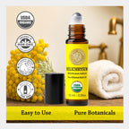 Silk Road Organic Helichrysum Italicum Essential Oil Roll on for Skin Care, Wrinkles, Scars, Bruises - USDA Certified Immortelle Oil 10ml Aromatherapy Roller - Always Pure, Always Organic