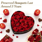 Auoasl 16 Preserved Flowers Rose in a Box, Gifts for Women Mom Her Wife on Mothers Day Valentines Birthday Christmas Anniversary Romantic(Red)