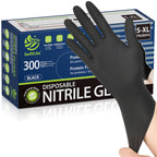 SWIFTLITE Nitrile Gloves, Disposable Black Gloves, Food Safe Rubber Gloves, Latex-Free, Powder-Free for Cooking, Cleaning, Food Prep (X-Large, 300 Counts)