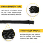 Zakous Strong and Durable Bungee Cord Roll - 1/4" x 100ft Elastic Cord, Kayak Stretch String Rope, Bungee Shock Cords for Repairing Tent Poles, DIY, Tie Downs, Black
