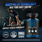 (3 Pack) Viril Edge For Men Capsules - Official VirilEdge Pills Advanced Support For Maximum Strength, All Natural Ingredients Premium Vitamins For Overall Health & Wellness, 180 Capsules For 3 Months