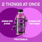 Protein2o 2-in-1 Clear Whey Protein & Electrolyte Beverage, 15g Protein, Gluten-Free, 16.9 fl oz Bottles (12 Count), Grape