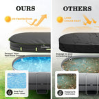 UIRWAY 12x24 FT Oval Pool Cover with Reflective Strips for Above Ground Pool, Oval Solar Pool Cover Including Windproof Rope Tie and Luminous Ground Nails, Swimming Pool Cover with 2 Handles
