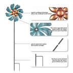 MUMTOP Wind Spinners 45.7 Inch Cyan Kinetic Sculpture Metal Windmill for Patio Lawn Outdoor Yard Garden