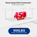 FLEXIMOUNTS 2 Pack 3x6 Overhead Garage Storage Adjustable Ceiling Rack 72" Length x 36" Width x 40" Height, 900lbs Total Weight Capacity, White, Classic Series