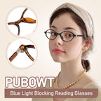 PUBOWT Oval Reading Glasses for Women Men Blue Light Blocking Computer Readers Retro Fashion Small Frame Trendy Vintage Vintage Eyewear PT2009 2Pack Black Demi +1.5 x Strength