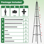 Obelisk Trellis for Climbing Plants, 6 FT Garden Trellises with 16mm Thickened Plastic-Coated Metal Pipes, Trellis for Climbing Potted Plant Vine Flower Rose Vegetable Tomato Cucumber Outdoor Indoor