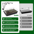 SOLIGT 60 Cell Seed Starter Kit with Grow Light and Heat Mat, Seed Starter Tray with Higher 4.3” Humidity Dome, Flexible Light Positioning for Seed Starting & Seedling Growth