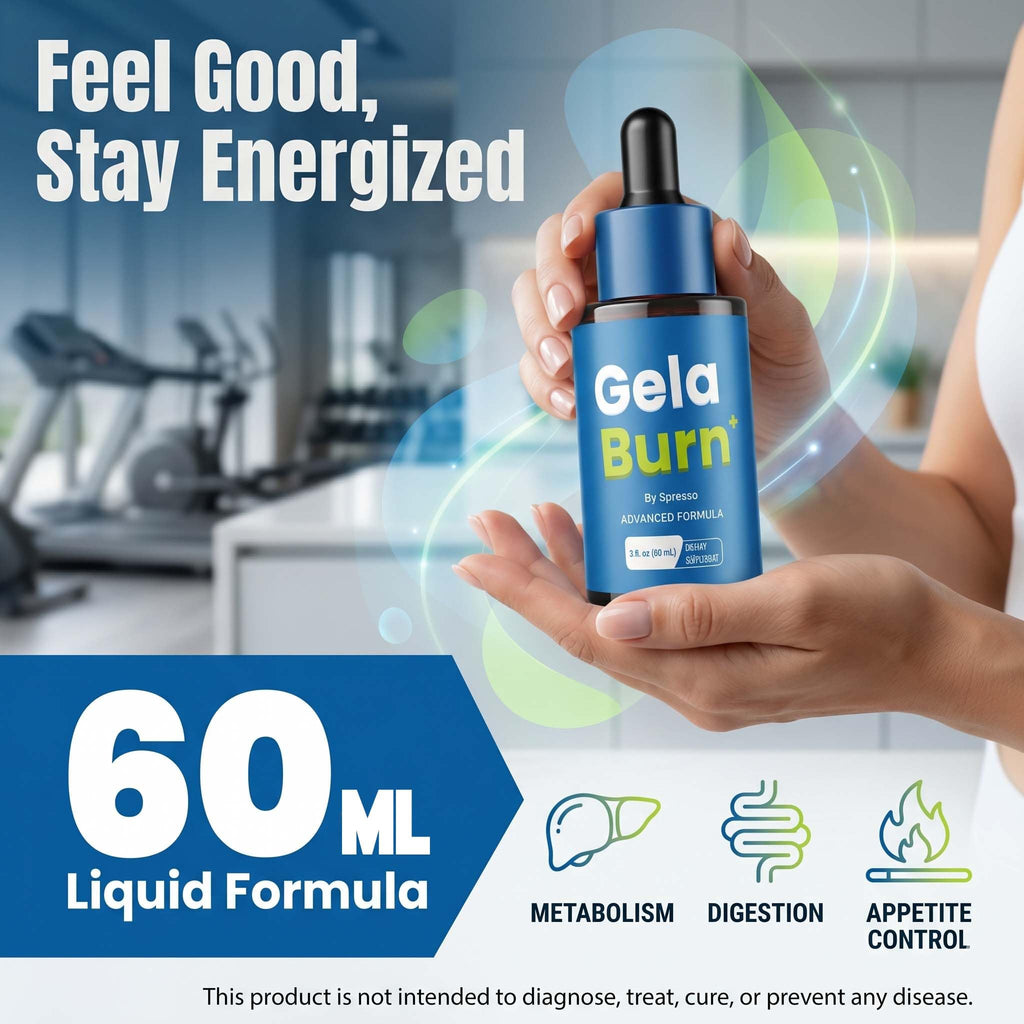 (1 Pack) Gela Burn Drops, Official GelaBurn Liquid Supplement Dropppers with Premium Ingredients, Advanced Formula Support Overall Health & Wellness Reviews (2oz/60ml)