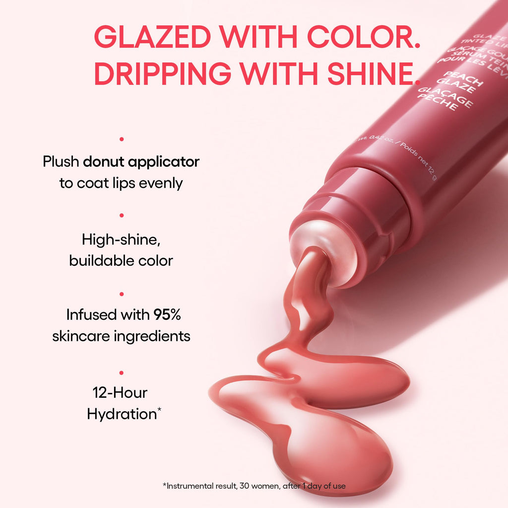 LANEIGE Glaze Craze Donut Delight Lip Serum Duo | Laneige Hydrating Tinted Lip Serums & Donut Keychain | K-Beauty Set for Glossy, Plump Lips