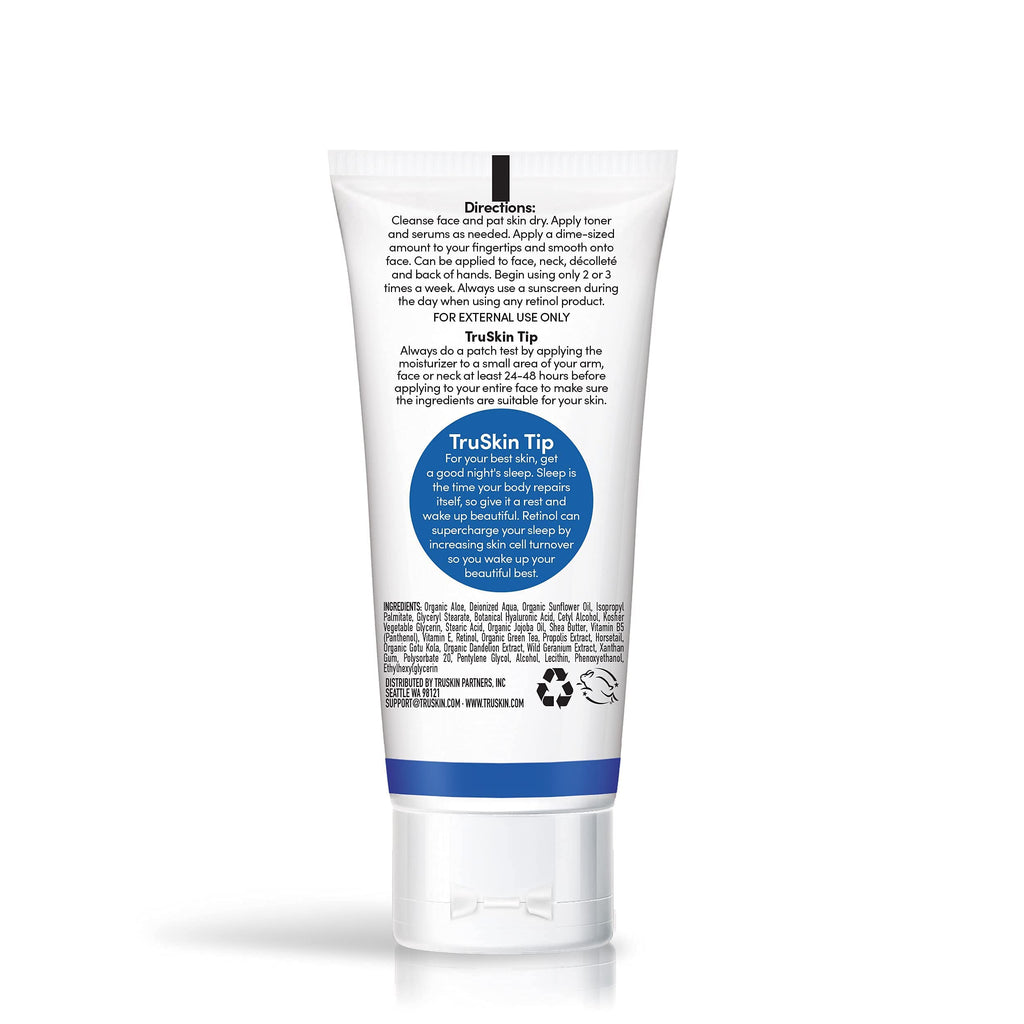 TruSkin Retinol Face Moisturizer – Powerful Anti-Aging Moisturizer for Women with Hyaluronic Acid & Vitamin E – Retinol Cream for Face for Youthful-Looking Appearance, 2 fl oz