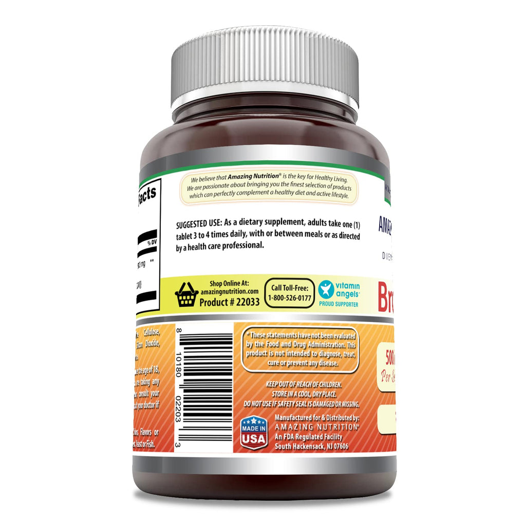 Amazing Formulas Bromelain 500 Mg | Tablets Supplement | Non-GMO | Gluten-Free | Made in USA (Pack of 3 | 120 Count)