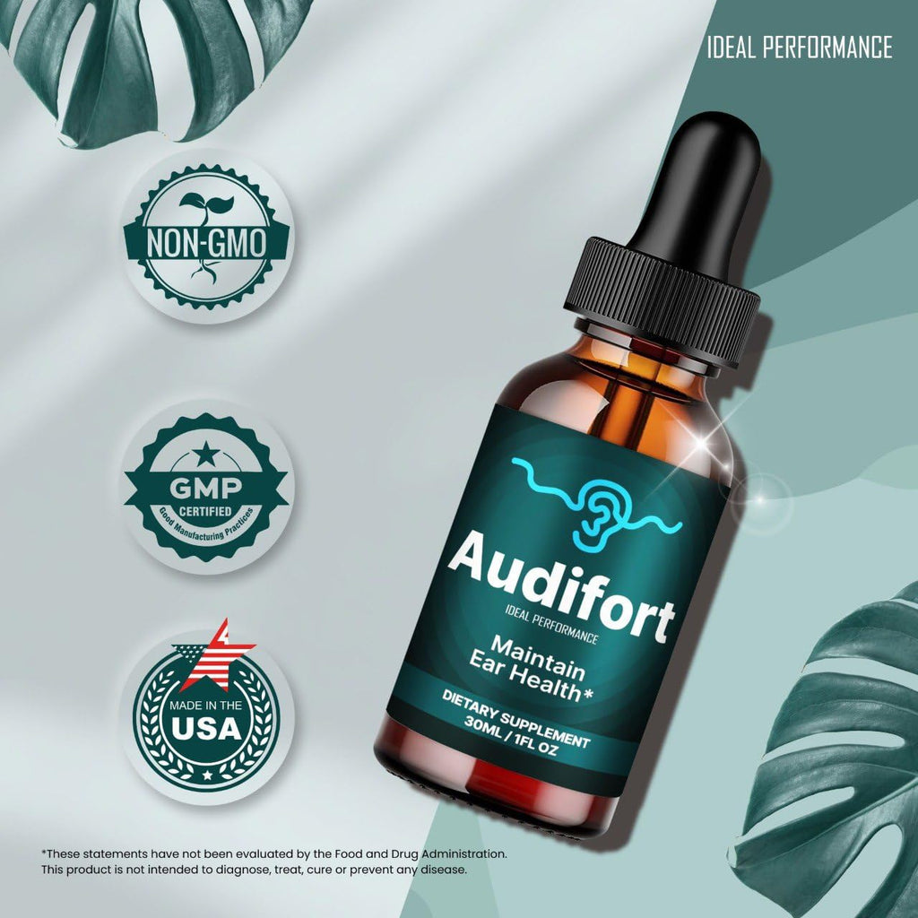 Audifort Tinnitus Drops, Official Audifort Tinnitus Relief for Ringing Ears, Advanced Ear Health Support Supplement Liquid Drops All Natural for Healthy Ringing Ear, Audi Fort Dropper Reviews (5 Pack)
