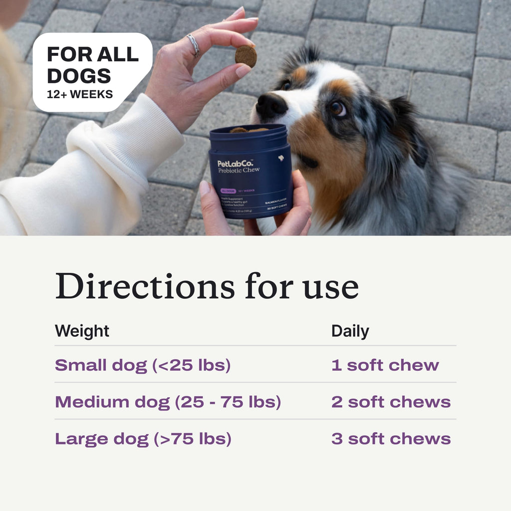 PetLab Co. Probiotic Chews for Dogs, 30 Soft Chews, Salmon