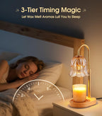 Candle Warmer Lamp Adjustable Timer - Electric Flower Glass Candles Light