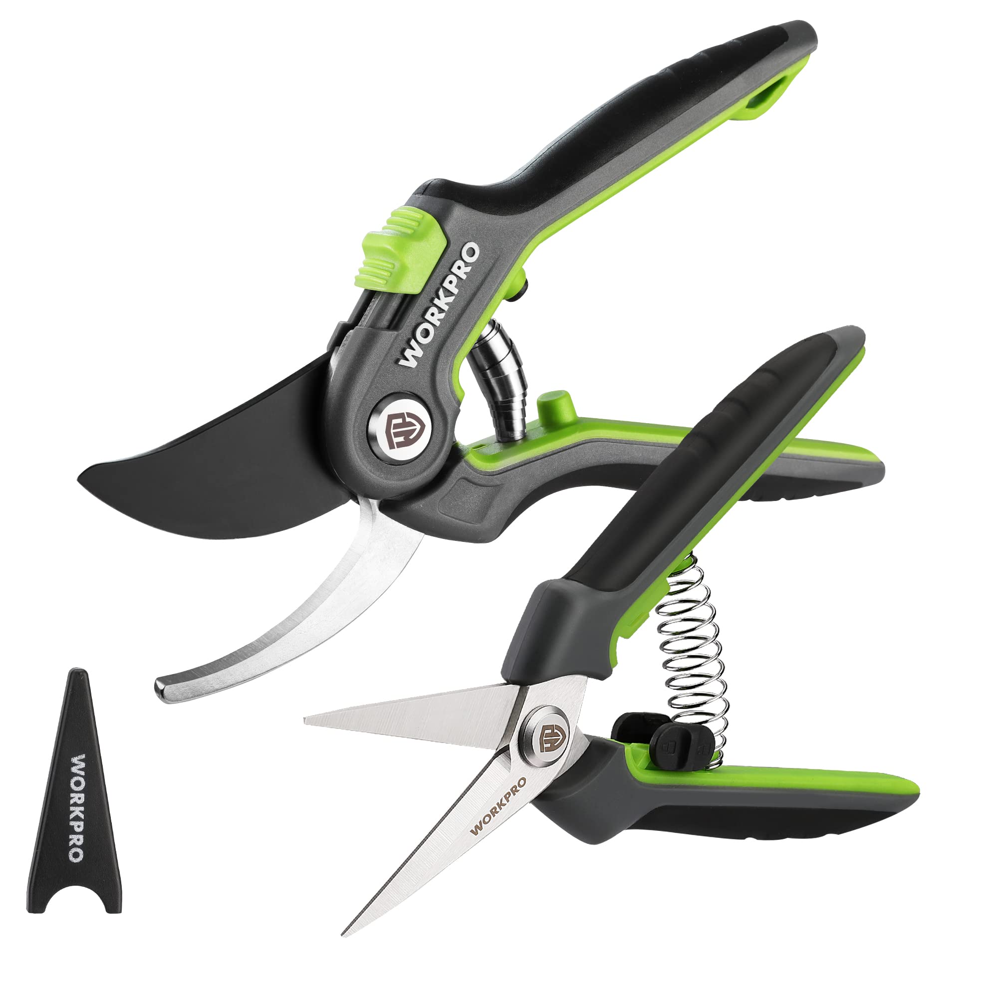 WORKPRO 2-Pack Garden Pruning Shears, 8" Bypass & 6.25" Straight Shears