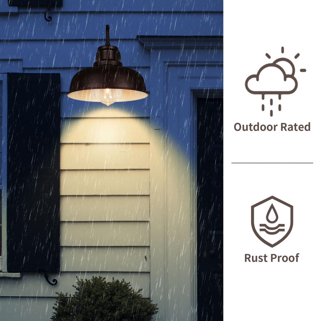 Diyel Solar Barn Lights for Outside, Outdoor Wall Light Solar Powered, Farmhouse Exterior Wall Sconce, Industrial Outside Lighting Fixture, Rustic Bronze White Lanterns for Barn Shed Coop Garage Patio
