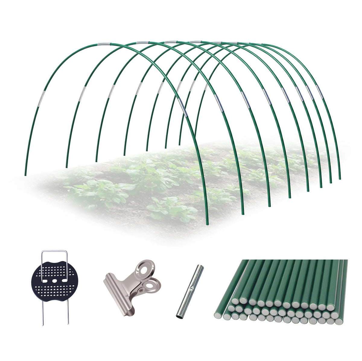 Garavigo Garden Hoops Kit for Raised Beds, Plant Cover Support Hoops
