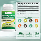 Best Naturals Ashwagandha Extract 500 Mg 120 Capsules (Pack of 2)