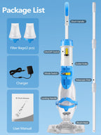 LanOcean 2026 Newly Cordless Pool Vacuum for Inground Pool, Flow Adjustable, Transparent Brush Head–Visible Cleaning, 19 GPM Powerful Suction Handheld Pool Vacuum for Above Ground Pool, 70Mins Runtime