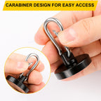 DIYMAG Magnetic Hooks,Black 4 Pack 150LBS Heavy Duty Magnet Hooks
