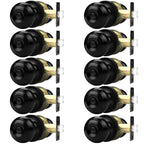 Probrico Bathroom Door Knobs, 10 Pack Interior Door Handles Privacy Function, Keyless Doorknob for Bedroom Bath, Matte Black Finish Door Knob with Solid Latch